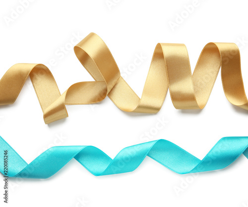 Color ribbons on white background