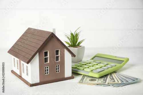 House model, calculator and...