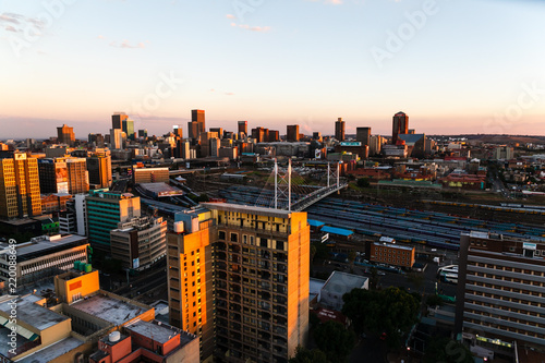 Buildings in the city of Johannesburg in the late afternoon sun, Gauteng, South Africa