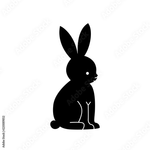 Black hare silhouette. Vector