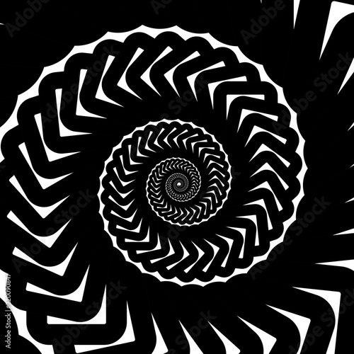 Isolated spiral on white background of squares. Design Element