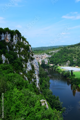 A view of the Lot River from the medieval village of St-Cirq-Lapopie in the Lot department of France