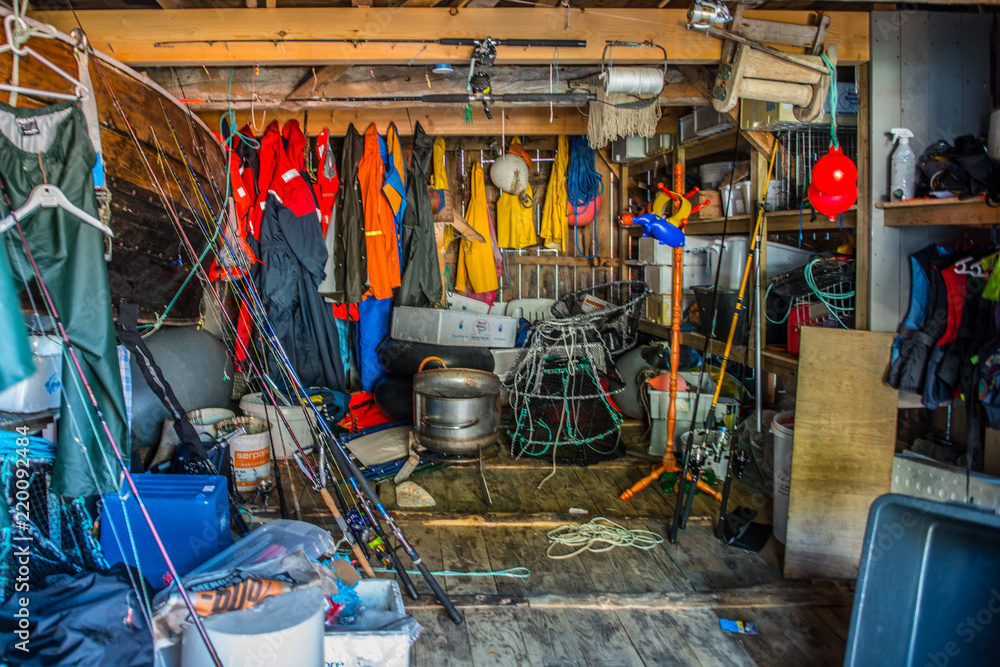 Fishing shed Stock Photo