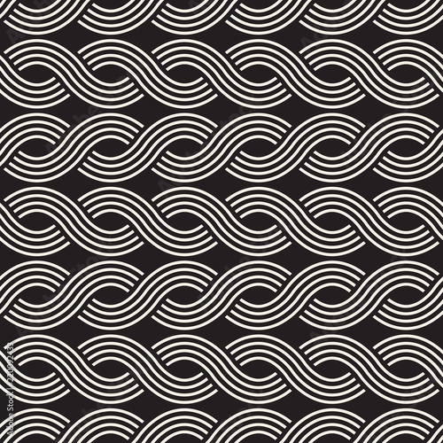 Vector seamless pattern. Modern stylish abstract texture. Repeating wavy geometric tiles © Samolevsky