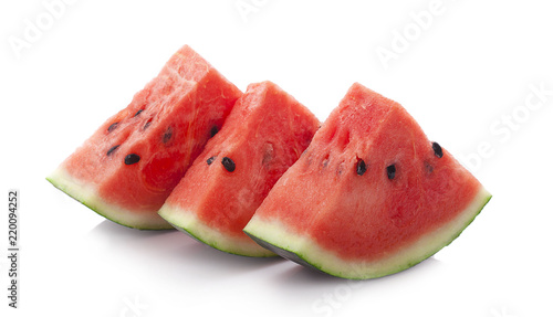 Slice of watermelon on white background