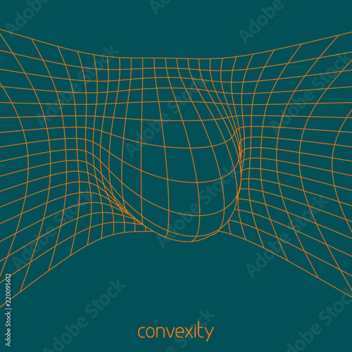 Convexity. Simple abstract grid with camber. Vector
