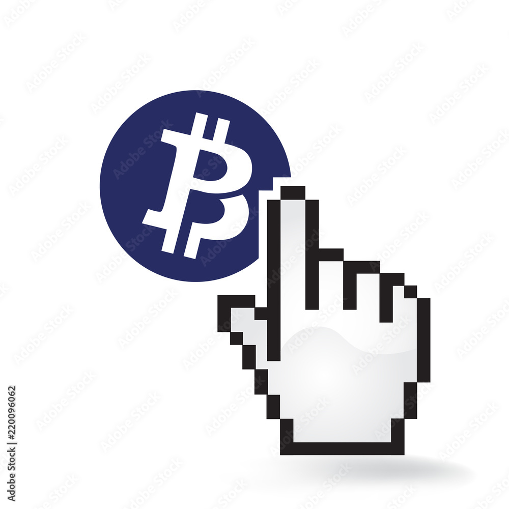 Bitcoin Private Cryptocurrency Coin Sign Hand Cursor Click Isolated Bitcoin Private Cryptocurrency Coin Sign Hand Cursor Click Isolated