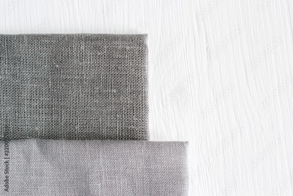 Gray fabric on a white background