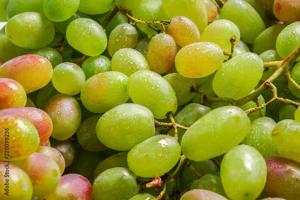 Fresh ripe grapes as background