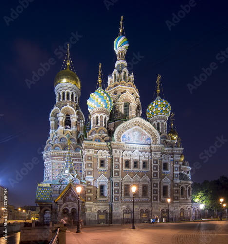Church of the Savior on Spilled Blood at night, Saint Petersburg, Russia © Mistervlad