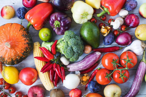 Vegetables top view.