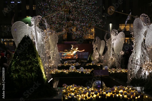 usa, new york, nyc, ny,  Rockefeller Center, Christmas, statue,