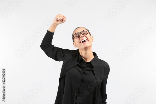 Happy successful young woma...