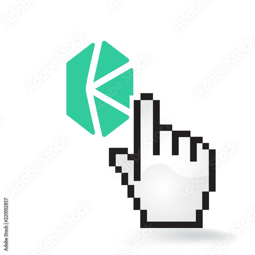 Kyber Network Cryptocurrency Coin Sign Hand Cursor Click Isolated