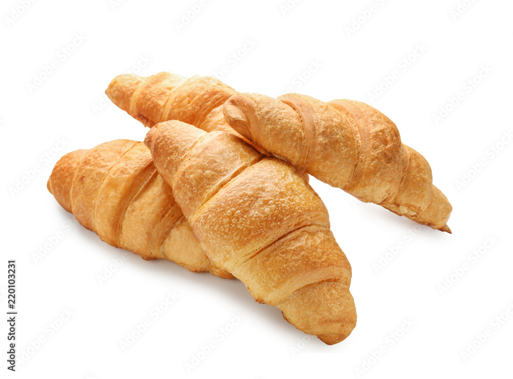 Tasty croissants on white background Tasty croissants on white background