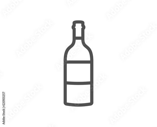 Wine bottle line icon. Merlot or Cabernet Sauvignon sign. Quality design element. Classic style. Editable stroke. Vector