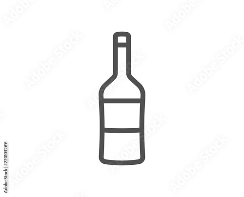 Wine bottle line icon. Merlot or Cabernet Sauvignon sign. Quality design element. Classic style. Editable stroke. Vector