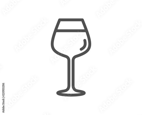 Wine glass line icon. Bordeaux glass sign. Quality design element. Classic style. Editable stroke wine. Vector