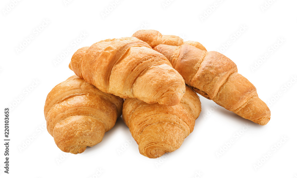 Tasty croissants on white background Tasty croissants on white background