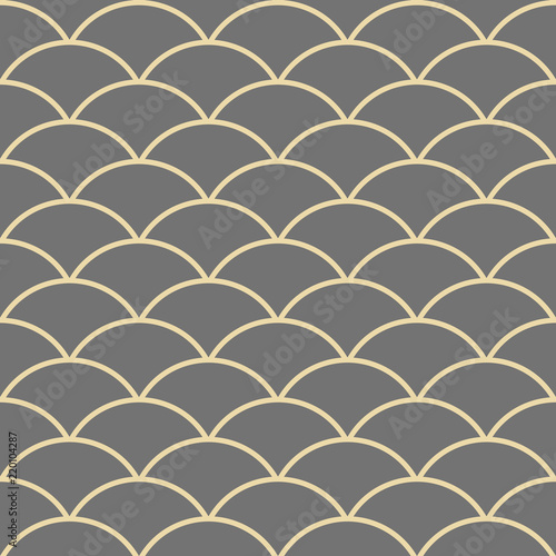 Seamless golden wavy ornament. Modern background. Geometric modern pattern