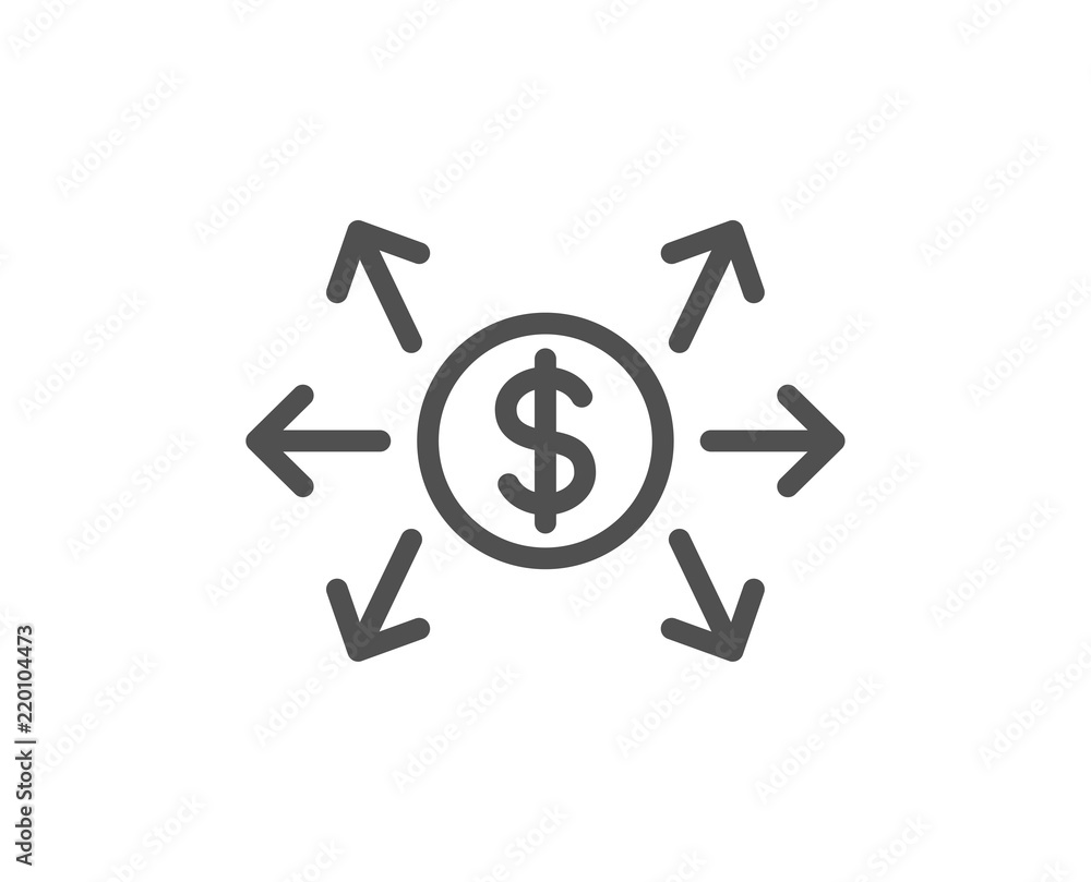 Dollar exchange line icon. Payment sign. Finance symbol. Quality design element. Classic style. Editable stroke. Vector Dollar exchange line icon. Payment sign. Finance symbol. Quality design element. Classic style. Editable stroke. Vector
