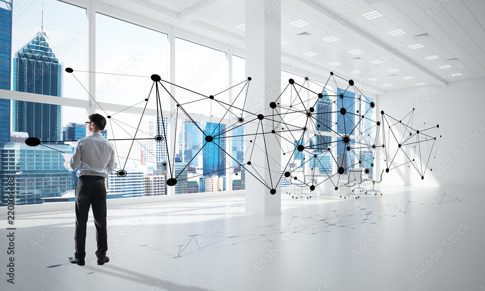 Networking and social communication concept as effective point for modern business Networking and social communication concept as effective point for modern business