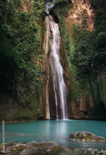 Cebu, Barili, Mantayupan Falls in tropical scenery	
