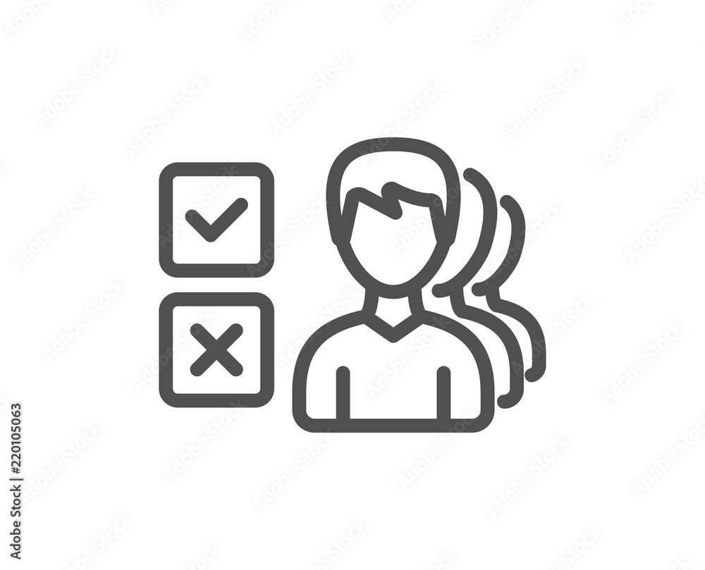 Choice line icon. Select answer sign. Business test symbol. Quality design element. Classic style. Editable stroke. Vector Choice line icon. Select answer sign. Business test symbol. Quality design element. Classic style. Editable stroke. Vector