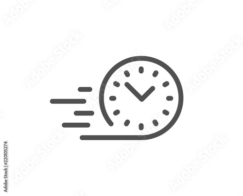 Fast delivery line icon. Time sign. Quality design element. Classic style. Editable stroke. Vector