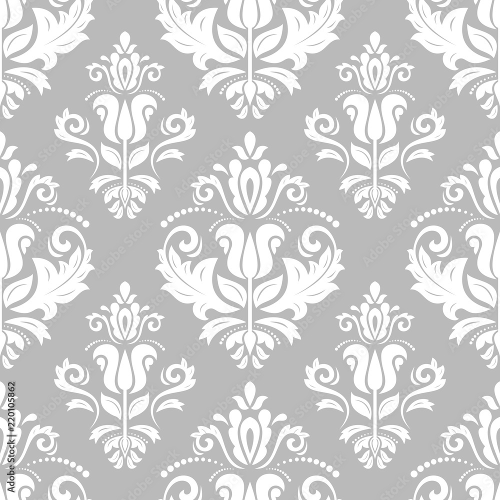Classic seamless white pattern. Traditional orient ornament. Classic vintage background
