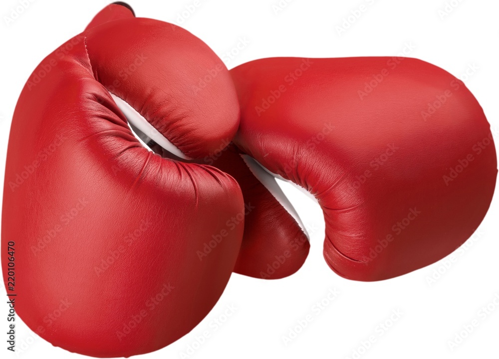 Red Boxing Gloves Isolated on White