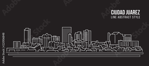 Cityscape Building Line art Vector Illustration design - Ciudad Juarez city photo