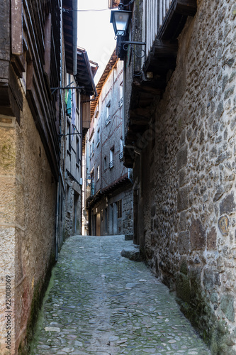 Streets and buildings of the town of La Alberca in Salamanca, Spain