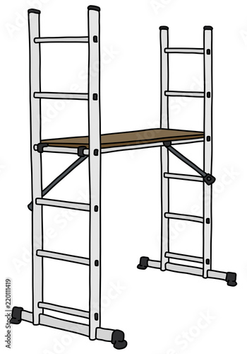 The white metal small scaffolding