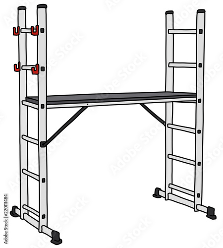 The white metal small scaffolding