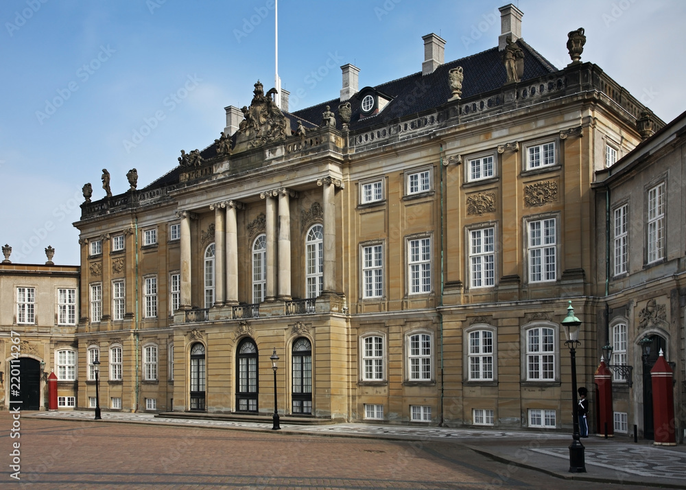 Amalienborg. Christian VII's palace (Moltke's palace) in Copenhagen. Denmark