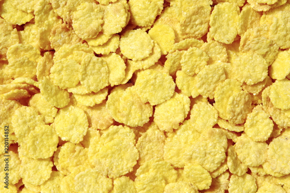 Solid background of cornflakes Solid background of cornflakes