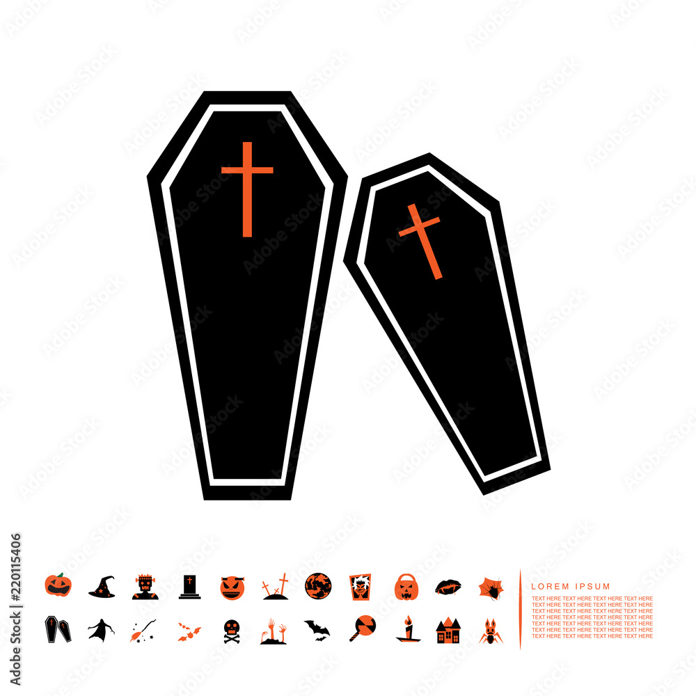 Obraz premium vampire coffin icon flat design