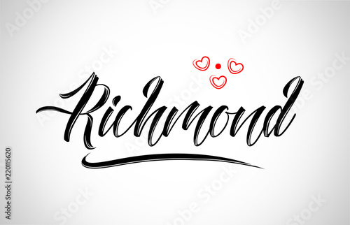 richmond city design typography with red heart icon logo