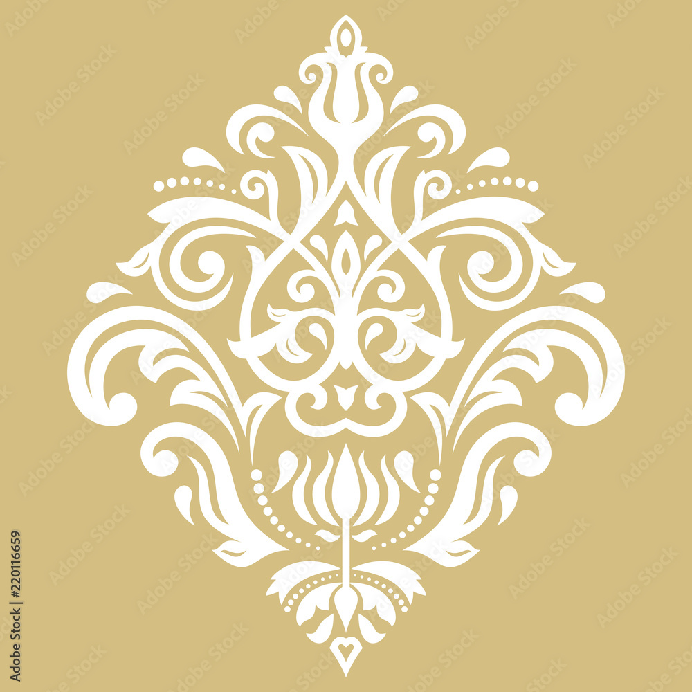 Elegant white ornament in classic style. Abstract traditional pattern with oriental elements. Classic vintage pattern Elegant white ornament in classic style. Abstract traditional pattern with oriental elements. Classic vintage pattern