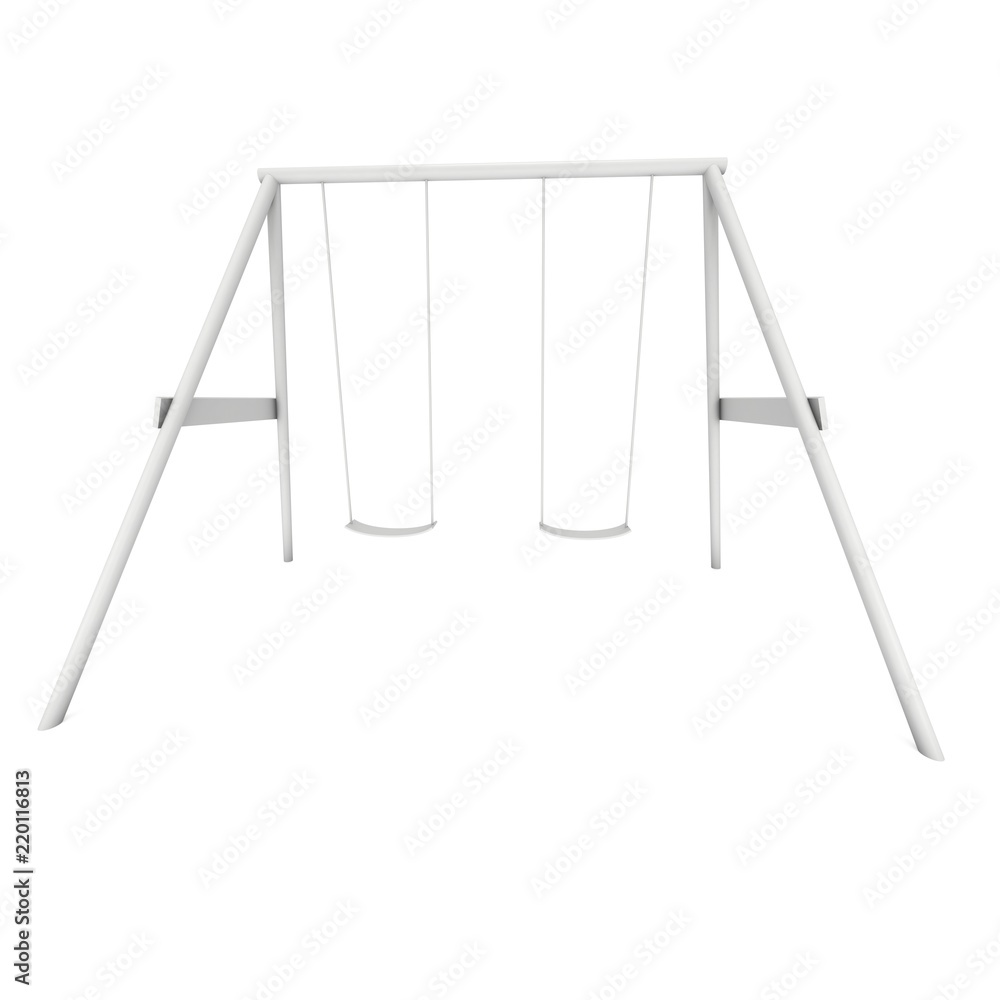 Kids swing model. 3d render isolated on white Kids swing model. 3d render isolated on white