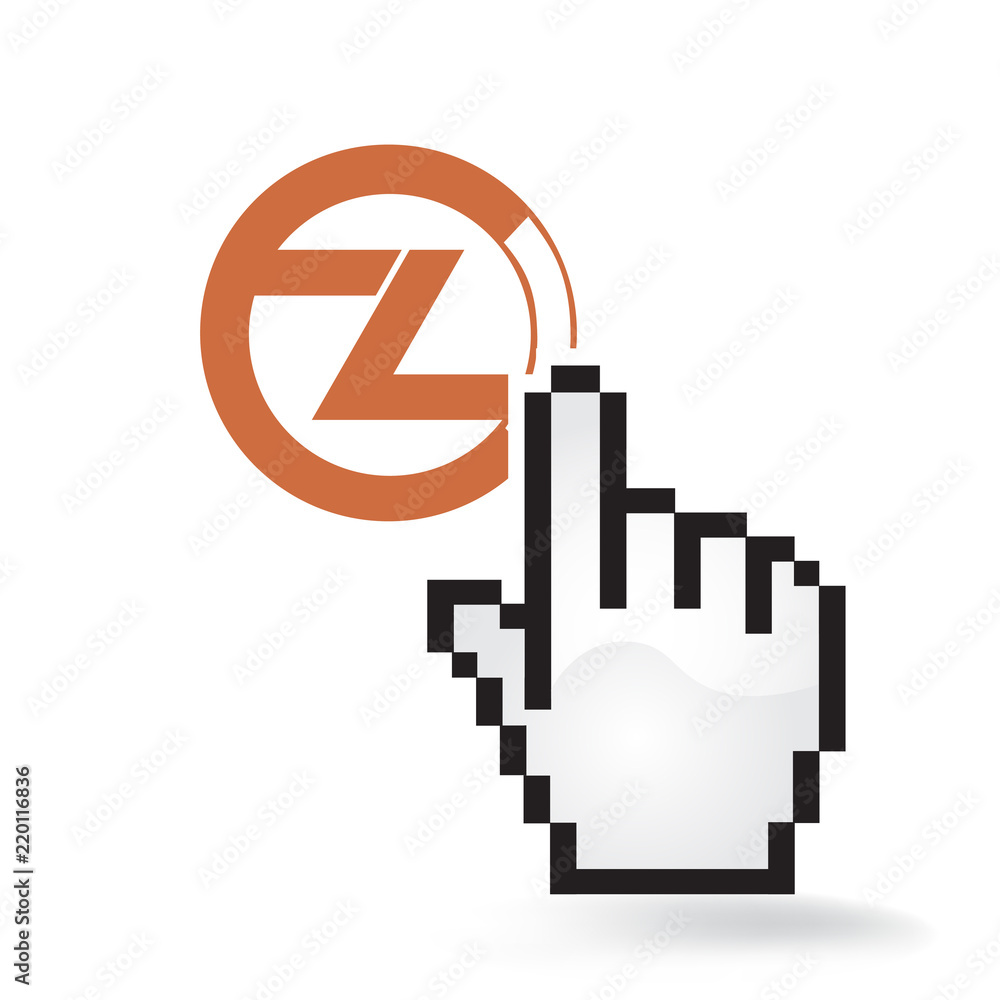 ZClassic Cryptocurrency Coin Sign Hand Cursor Click Isolated ZClassic Cryptocurrency Coin Sign Hand Cursor Click Isolated