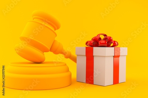 Law background with gift