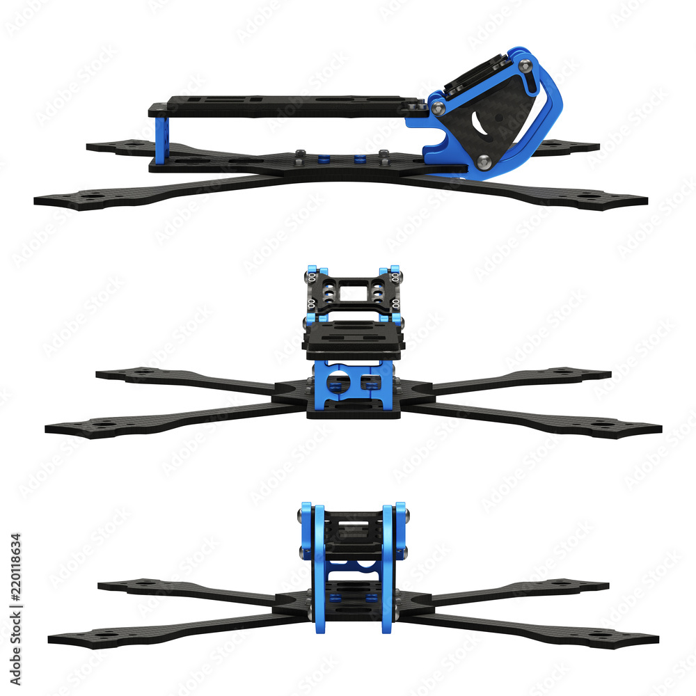 3d rendering FPV racing drone frame kit isolated on white background  ilustración de Stock | Adobe Stock