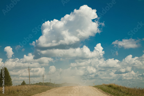 field crops, ears of wheat yellow green grass blue sky cloud cloudy landscape background lawn, copy space. autumn landscape