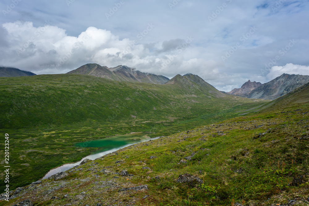 Green lake in old glacier near Denali Green lake in old glacier near Denali
