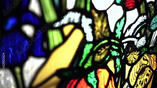 Close up of a stained glass window