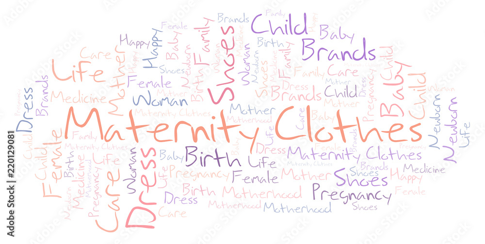 Obraz premium Maternity Clothes word cloud.
