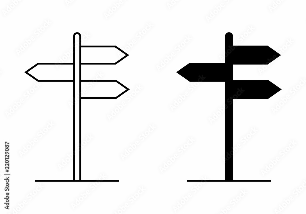 Direction plates illustration Direction plates illustration