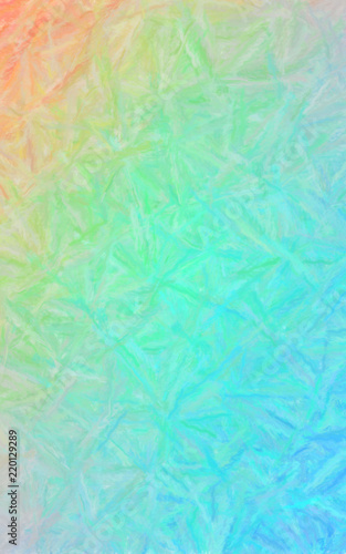 Orange, green and blue Pastel with long brush strokes vertical background illustration.